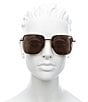 Yves Saint Laurent Women's Rectangular 58mm Sunglasses, Color:Gold - Image 2