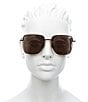 Color:Gold - Image 2 - Women's Rectangular 58mm Sunglasses