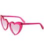 Color:Shiny Transparent Magenta - Image 1 - Women's SL 181 Lou Lou 54mm Heart Sunglasses