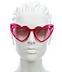 Color:Shiny Transparent Magenta - Image 2 - Women's SL 181 Lou Lou 54mm Heart Sunglasses