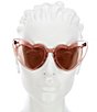 Color:Shiny Transparent Antique Pink - Image 2 - Women's SL 181 Lou Lou 54mm Heart Sunglasses