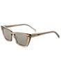 Color:Transparent Brown - Image 1 - Women's SL 276 Mica New Wave 53mm Transparent Cat Eye Sunglasses