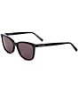 Color:Shiny Black - Image 1 - Women's SL 502 56mm Cat Eye Sunglasses