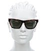 Color:Shiny Medium Havana - Image 2 - Women's SL M103 58mm Cat Eye Sunglasses