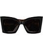 Color:Black/Havana - Image 2 - Women's SL M119 Blaze 54mm Oversized Cat Eye Sunglasses
