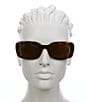 Color:Medium Havana - Image 2 - Women's SL M130 Monogram Perle 53mm Havana Rectangle Sunglasses