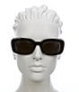 Color:Black - Image 2 - Women's SL M130 Monogram Perle 53mm Rectangle Sunglasses