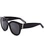 Color:Shiny Black - Image 1 - Women's SL M95/F 56mm Cat Eye Sunglasses
