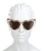 Color:Nude - Image 2 - Women's SL181LOU 54mm Geometric Sunglasses