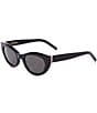 Color:Black - Image 1 - Women's SLM115 55mm Cat Eye Sunglasses