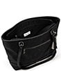 Sakroots Arcadia Recycled Vegan Leather Black Floral Metro Tote Bag, Color:Black Embossed - Image 2