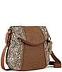 Sakroots Foldover One World Sienna Crossbody Bag, Color:Sienna - Image 1