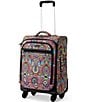 Color:Rainbow Wanderlust - Image 3 - On The Go Carry-on 4-Wheel Spinner Eco Twill Rainbow Print Luggage