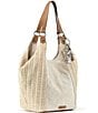 Color:White Flower Blossom - Image 3 - Roma Floral Straw & Canvas Hobo Bag