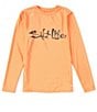 Color:Mock Orange Heather - Image 1 - Big Boys 6-16 Long Sleeve Signature Icons SLX UV Sun Tee