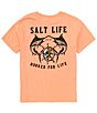 Color:Grapefruit - Image 1 - Big Boys 8-20 Short Sleeve Hooked For Life Swordfish Graphic T-Shirt
