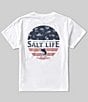 Color:White - Image 1 - Big Boys 8-20 Short Sleeve Salty Shark Of Life Graphic T-Shirt