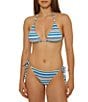 Salt Life Elana Striped Triangle Swim Top & Alyssa Stripe Low Rise Tie Side Hipster Swim Bottom - Image 1