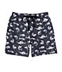 Color:Black - Image 1 - Family Matching Fish N' Bones 18#double; Outseam Volley Short
