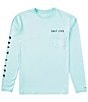 Color:Light Aruba Heather - Image 2 - Long Sleeve Marlin Retreat SLX Performance Graphic T-Shirt