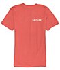 Color:Burnt Coral - Image 2 - Short-Sleeve Black Fin Graphic T-Shirt