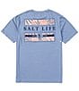 Color:Harbor Blue Heather - Image 1 - Short Sleeve Jungle Vibes SLX Performance Graphic T-Shirt