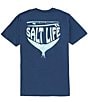 Color:Washed Navy - Image 1 - Short Sleeve Reel Wicked Pocket Graphic T-Shirt