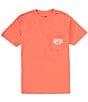 Color:Burnt Coral - Image 2 - Short Sleeve Reel Wicked Pocket Graphic T-Shirt