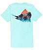 Color:Aruba Blue - Image 1 - Short Sleeve Sailfish Scenic Graphic T-Shirt