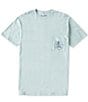 Color:Fresh Mint - Image 2 - Short Sleeve Skull And Hook Pocket Graphic T-Shirt
