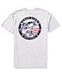 Color:Athletic Heather - Image 1 - Short Sleeve Striper Glory Americana Heathered Graphic T-Shirt