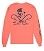 Color:Burnt Coral - Image 1 - Skull And Hooks Long Sleeve Graphic T-Shirt