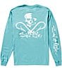 Color:Sea Green - Image 1 - Skull And Hooks Long Sleeve Graphic T-Shirt