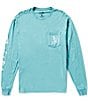 Color:Sea Green - Image 2 - Skull And Hooks Long Sleeve Graphic T-Shirt