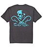 Color:Charcoal Heather - Image 1 - Skull And Hooks Screen Print Short Sleeve Pocket T-Shirt