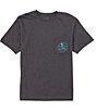 Color:Charcoal Heather - Image 2 - Skull And Hooks Screen Print Short Sleeve Pocket T-Shirt
