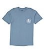 Color:Coastal Blue - Image 2 - Skull And Hooks Screen Print Short Sleeve Pocket T-Shirt