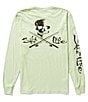 Color:Seafoam - Image 1 - Skull And Poles Long Sleeve Graphic T-Shirt
