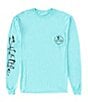 Color:Aruba Blue - Image 2 - Skull And Poles Long Sleeve Graphic T-Shirt