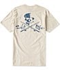 Color:Chalk - Image 1 - Skull And Poles Short Sleeve Graphic Pocket T-Shirt