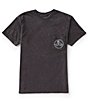 Color:Charcoal Heather - Image 2 - Skull And Poles Short Sleeve Graphic Pocket T-Shirt