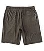Color:Black Heather - Image 2 - Stride 19#double; Outseam Heathered-Knit Shorts