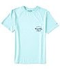 Color:Light Aruba Heather - Image 2 - Watermans Trifecta Graphic Short-Sleeve Rashguard T-Shirt