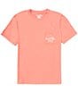 Color:Burnt Coral Heather - Image 2 - Watermans Trifecta Graphic Short Sleeve Rashguard T-Shirt