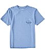 Color:Harbor Blue Heather - Image 2 - Watermans Trifecta Graphic Short-Sleeve Rashguard T-Shirt