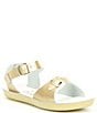 Color:Gold - Image 1 - Girls' Sun-San Surfer Water Friendly Leather Alternative Closure Sandals (Youth)