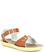 Color:Tan - Image 1 - Girls' Sun-San Surfer Water Friendly Leather Alternative Closure Sandals (Youth)