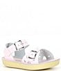Color:Shiny Pink - Image 1 - Girls' Sun-San Sweetheart Water Friendly Leather Sandals (Toddler)