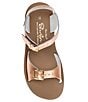 Color:Rose Gold - Image 5 - Girls' Surfer Water Friendly Leather Alternative Closure Sandals (Youth)