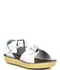 Color:White - Image 1 - Girls' Surfer Water Friendly Leather Alternative Closure Sandals (Infant)